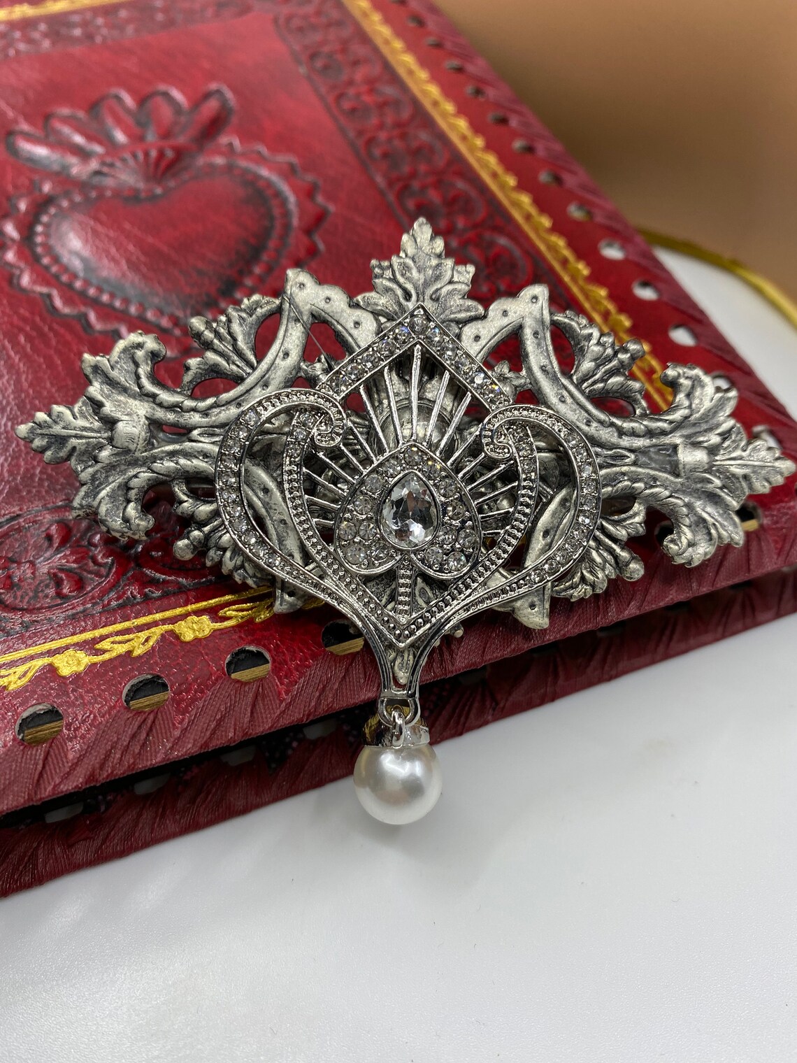 Art Deco Hair Clip Baroque Silver Barrette Hair Clips Filigree Etsy