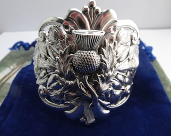 Scottish Thistle Cuff: Silver Plated Outlander Bracelet