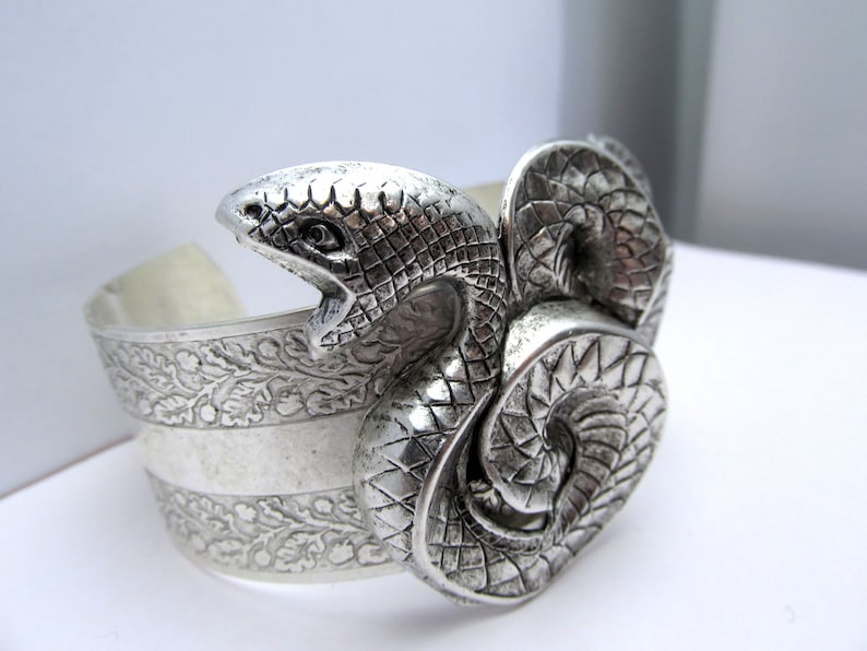 Snake Bracelet Egyptian Revival Serpent Cuff Snakes Bracelet Etsy