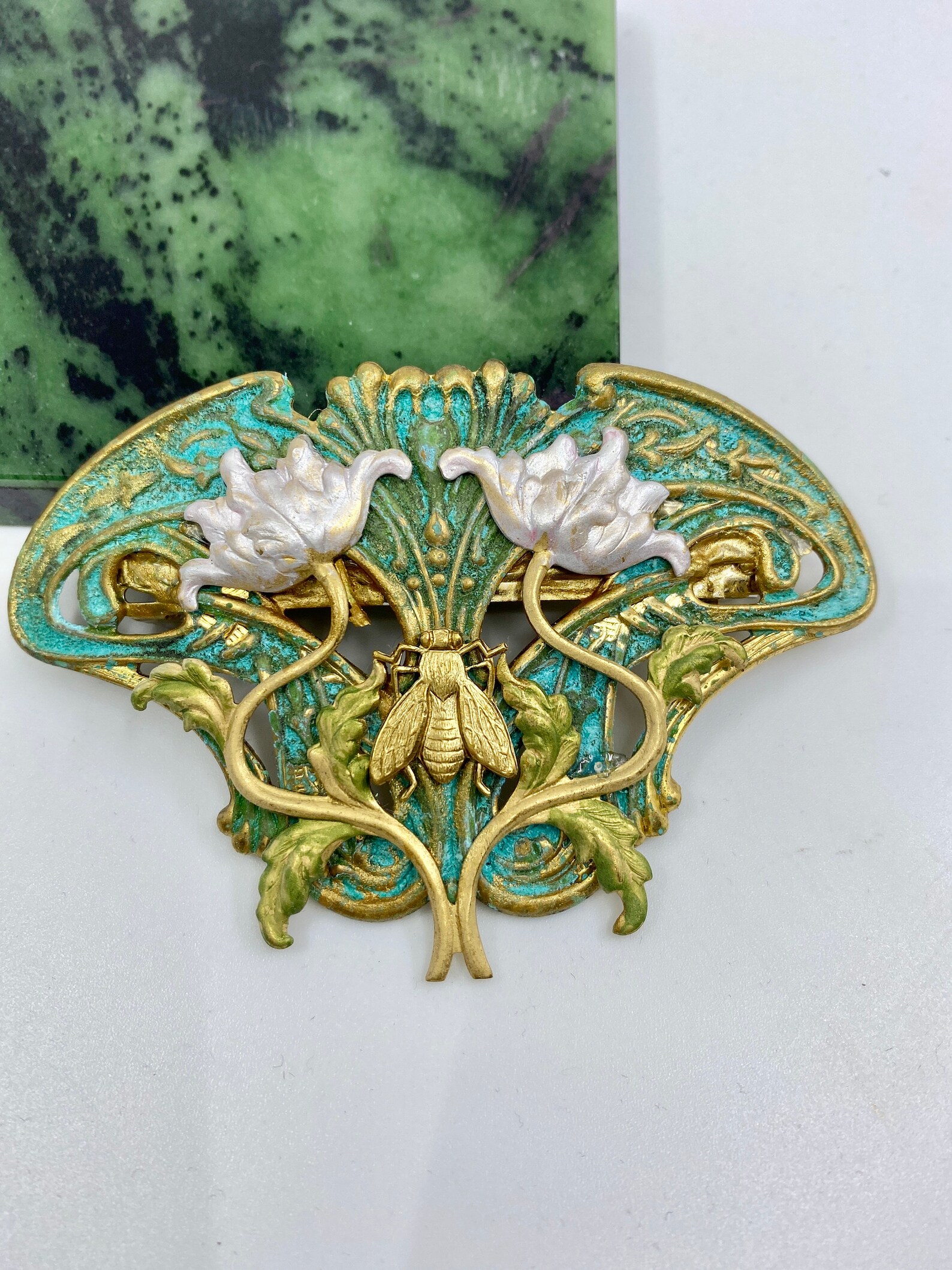 Art Deco Hair Clip Lotus Flower Barrette Bee Barrette Etsy