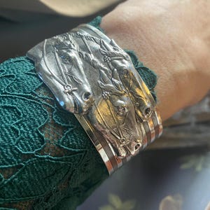 Horse Cuff Silver Cuff Bracelet, Equestrian Jewelry
