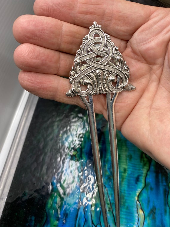Celtic Knot Hair Fork Bridal Hair Accessories Decorative Combs Silver Decorative Comb Scroll Hair Comb Small Elegant Hair Combs Etsy Canada