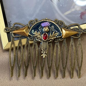 Art Deco Thistle Hair Comb - Vintage Style Bridal Accessory image 2
