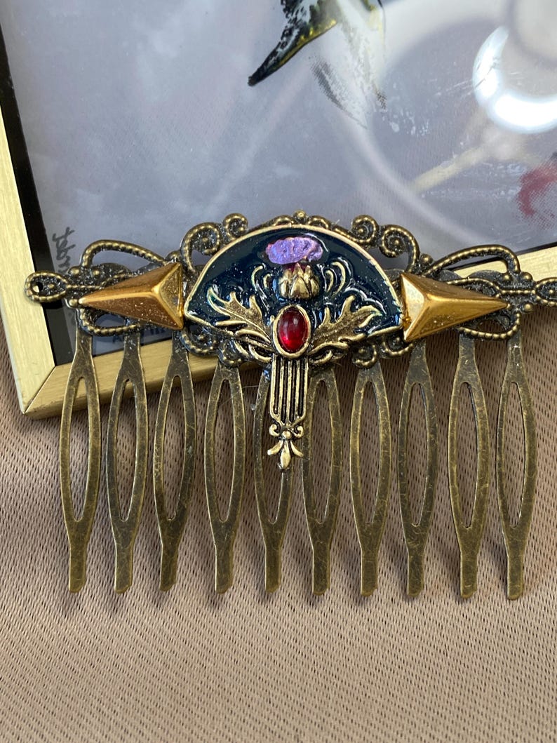 Art Deco Thistle Hair Comb - Vintage Style Bridal Accessory image 2