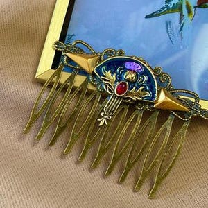 Art Deco Thistle Hair Comb - Vintage Style Bridal Accessory image 3