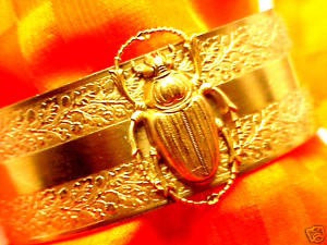 Pulsera De Escarabajo. Pulsera Egipcia De Escarabajo Y Lana, Ajustable. Pulsera De Escarabajo Para La Suerte Y La Riqueza. Disponible En Tres Colores. - México