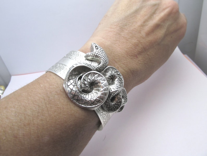 Snake Bracelet Egyptian Revival Serpent Cuff Snakes Bracelet Etsy