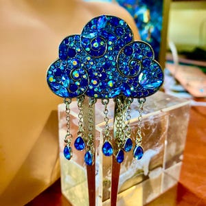 Vintage Hair Comb Blue - Etsy display picture 1