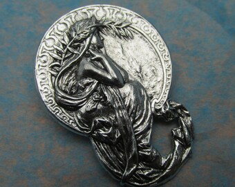 Petite Broche Ancienne Art Nouveau Style Mucha - Vintage - Occasion