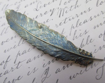Blue Feather Hair clips Blue Bird feather Unique Hair barrette MyElegantThings French back hair clips Romantic hair
