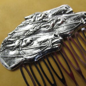 Horse Hair Jewelry Silver Vintage style comb Derby Hair accessories Equestrian accessories Race Horse Hair clip