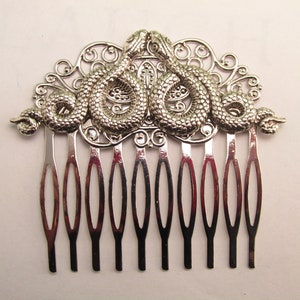 Double Snake Hair Comb silver serpent Hair accessories Two snakes Hair combs Decorative Combs MyElegantthings