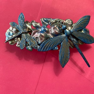 Art Deco Dragonfly Hair Clip Vintage Hair clips Bridal Hair Accessories Blue/Violet Dragonfly