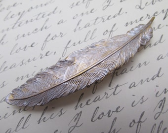 Feather Hair Clip French back hair barrette Hair accessories Misty morning Feather Bridal Barrette MyElegantThings