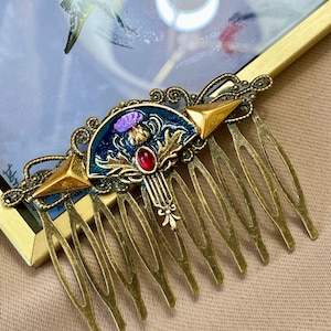 Art Deco Thistle Hair Comb - Vintage Style Bridal Accessory image 1