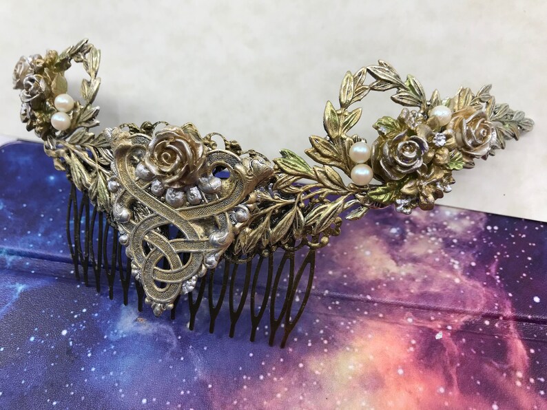 Large Celtic Knot Filigree Hair comb Bridal hair Combs SILVER Etsy