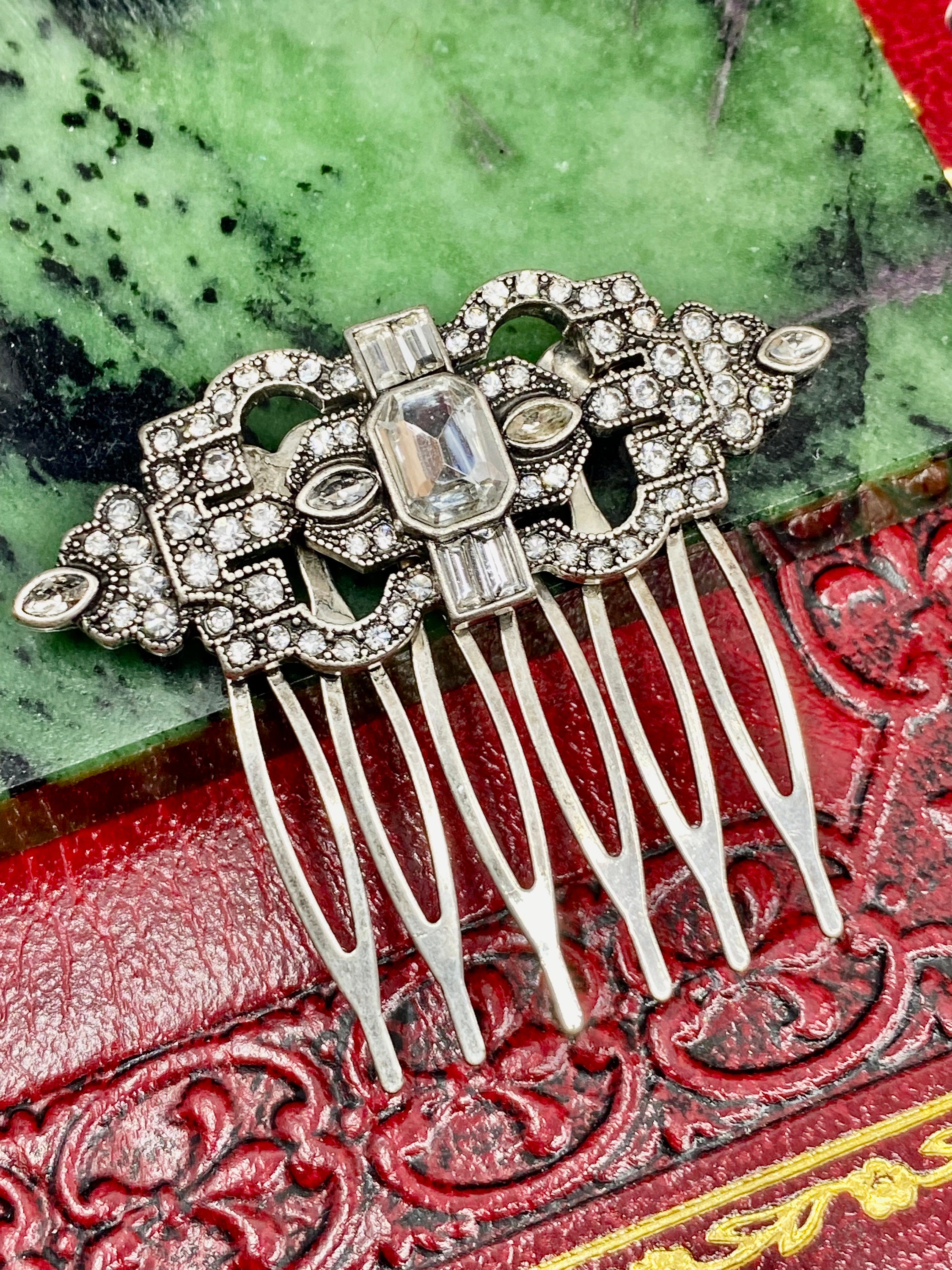 Ancienne Barrette à Cheveux Créateur Art Nouveau/Art Déco - Pierre Minéraux