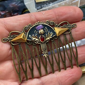 Art Deco Thistle Hair Comb - Vintage Style Bridal Accessory image 4