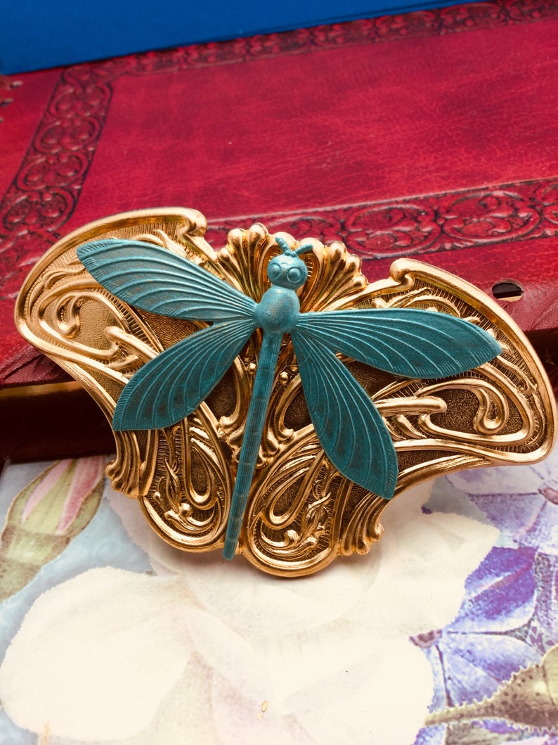 Dragonfly Hair Clips French Back Hair Barrette Wedding Hair Etsy