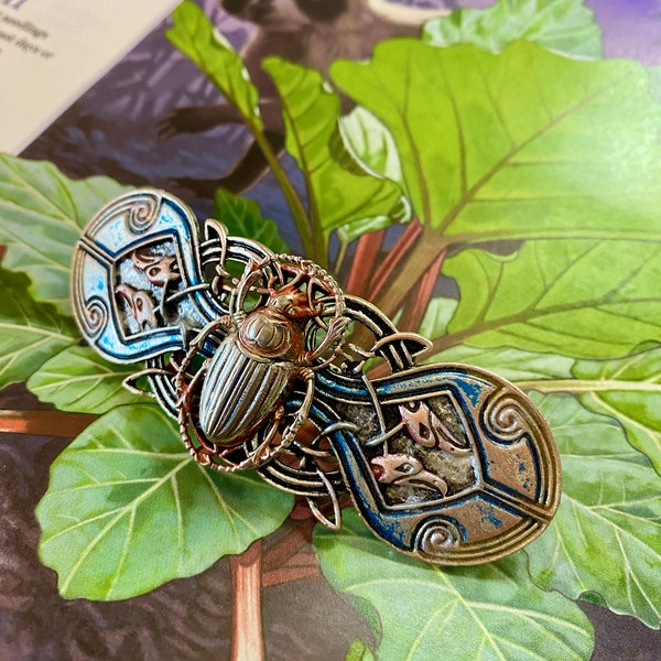 Skarabäus Haarspange: Ägyptische Art Deco Revival Haarspange