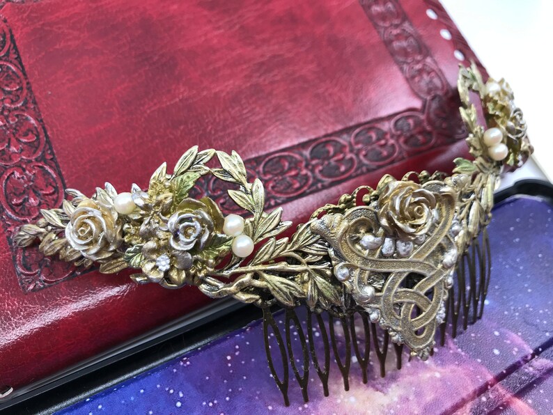 Large Celtic Knot Filigree Hair comb Bridal hair Combs SILVER Etsy