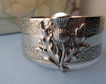 Scottish thistle Cuff Outlander Jewelry Scottish Thistle Silver Cuff Bracelet Top Selling Shops Top Seller My ElegantThings MyElegantThings