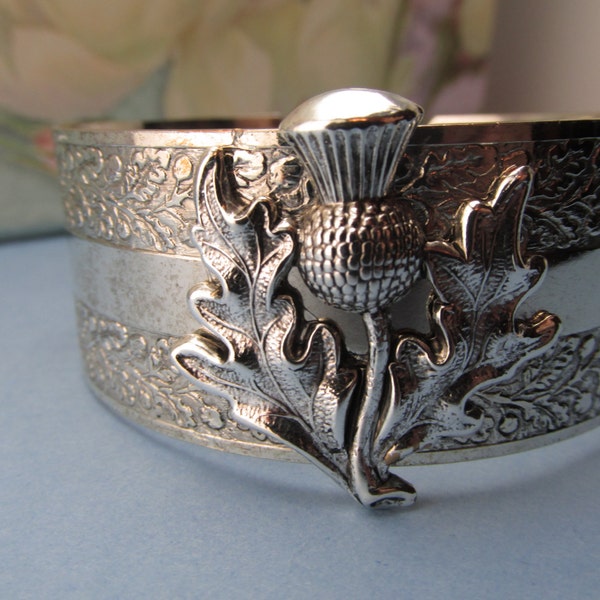 Scottish thistle Cuff Outlander Jewelry Scottish Thistle Silver Cuff Bracelet Top Selling Shops Top Seller My ElegantThings MyElegantThings