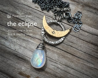 The Eclipse - Moonstone and Sterling Silver Necklace