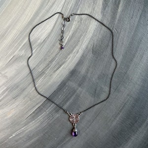 Find Your Way Amethyst with Compass Charm Sterling Silver Necklace image 7