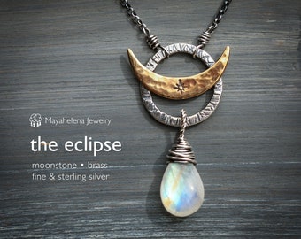 The Eclipse - Moonstone and Sterling Silver Necklace