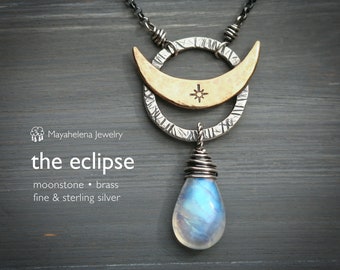 The Eclipse - Moonstone and Sterling Silver Necklace