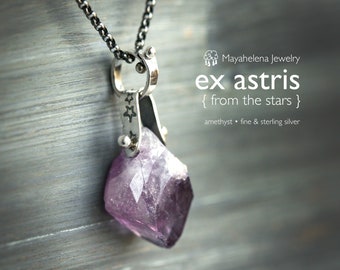 Ex Astris - From the Stars - Amethyst Crystal Sterling Silver Necklace