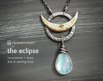 The Eclipse - Moonstone and Sterling Silver Necklace