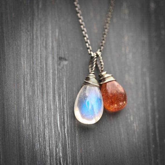 Sunstone and sale moonstone necklace
