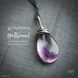 Spellbound - Phantom Amethyst Wire Wrapped Sterling Silver Pendant Necklace - February Birthstone