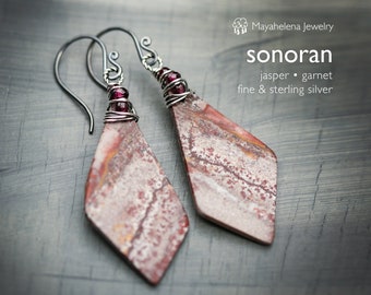 Sonoran - Jasper Garnet Sterling Silver Earrings