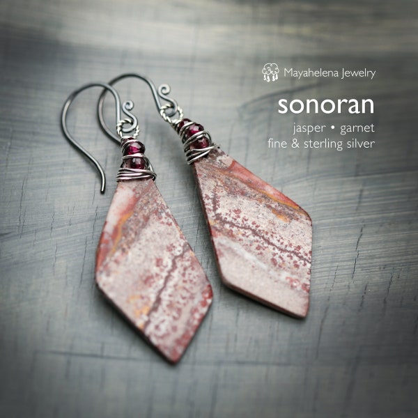 Sonoran - Jasper Garnet Sterling Silver Earrings