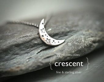 Crescent - Hand Forged Moon Sterling Silver Necklace