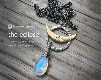 The Eclipse - Moonstone and Sterling Silver Necklace