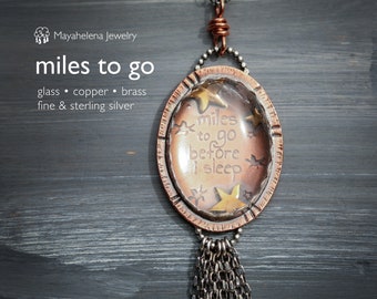 Miles to Go - Brass Copper Sterling Silver Pendant