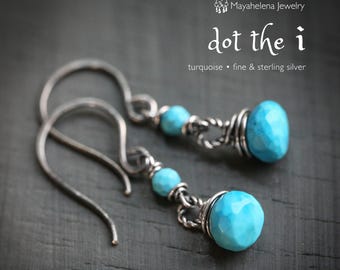 Dot the I - Turquoise Sterling Silver Earrings