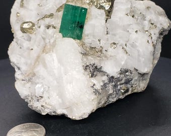 Colombian Emerald Specimen with pyrite Muzo Columbia