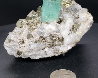 Colombian Emerald Specimen With Pyrite Muzo Columbia