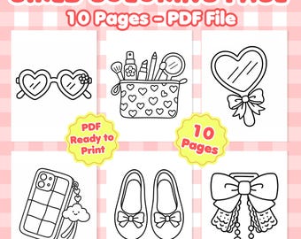 Girly Coloring Pages, Child Coloring Pages for Girls, Female Coloring Pages, Relaxing Coloring Pages, Cute Printable Activity for Kids