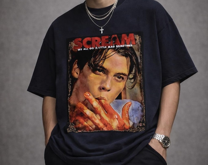 SCREAM Vintage Horror Tee | Grunge Streetwear Graphic T-Shirt | Heavy Cotton Oversized Fit