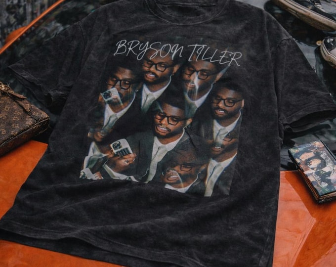 Bryson Tiller Concert Tee Snow Washed Oversized Cotton T-Shirt