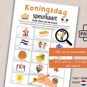 Speurkaart kinderen Koningsdag activiteiten, Koningsdag feest, Koningsspelen, Nederlands, speurtocht Koningsdag spel, Koningsdag spelletje