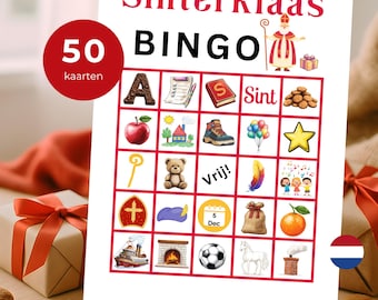 Sinterklaas bingo - 50 Sinterklaas bingo cards, download Dutch game, children's game December 5th or Pakjesavond, Sinterklaas game