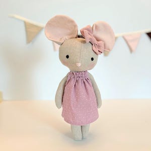 MOUSE DOLL Mouse doll with beautiful dress sewing pattern soft toy instant download pdf cuddly rag doll