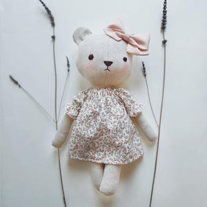 Teddy Bear Sewing Pattern: 14-inch Cloth Doll, Stuffed Animal Toy (PDF Pattern)